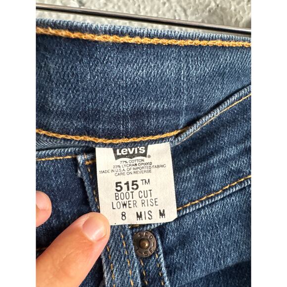 Women's Levi's 515 Bootcut Low Rise Misses Jeans size 8 Dark Wash Y2K Bohemian - Picture 3 of 4